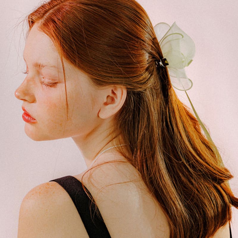 Mellotory Ribbon See-through Hairpin (ivory)