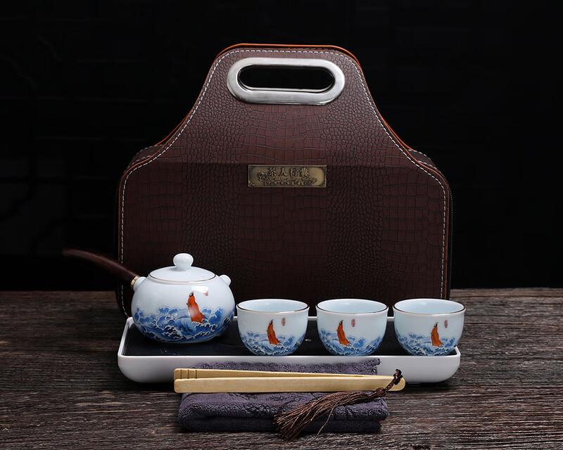 Chaxun Underglaze Porcelain Tea Set with Dry Brewing Tray