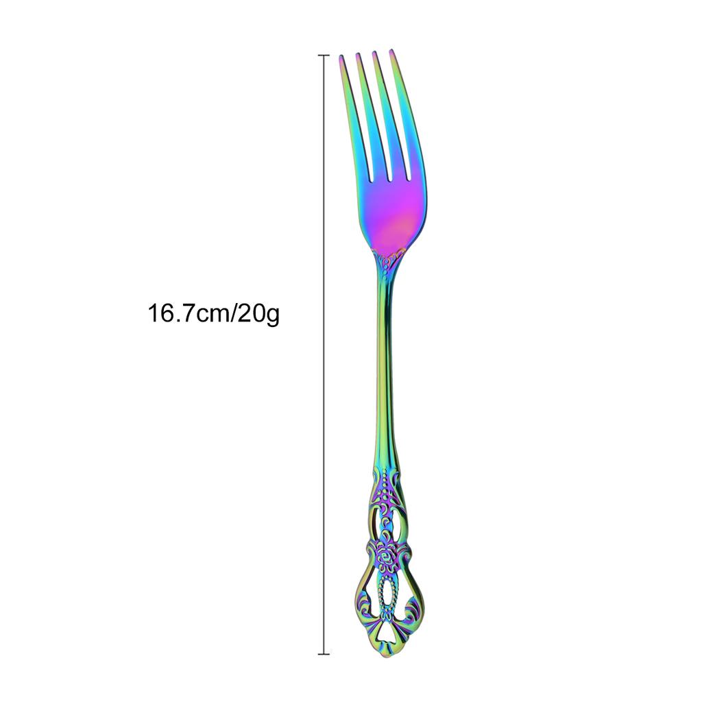 Luxury Rainbow Western Dinnerware Stainless Steel Cutlery Set Steak Knife Dessert Fork Coffee Spoon Ice Spoon Tableware Set