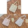 Girl Heart Bowknot Shoulder Bag With Drawstring Cotton Tote For Daily Use