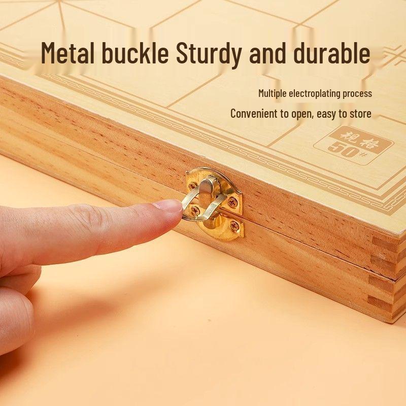 Large Chinese Chess Set - Solid Wood Board & Pieces, Portable, Ideal for Primary School Students & Children, Free Shipping Available