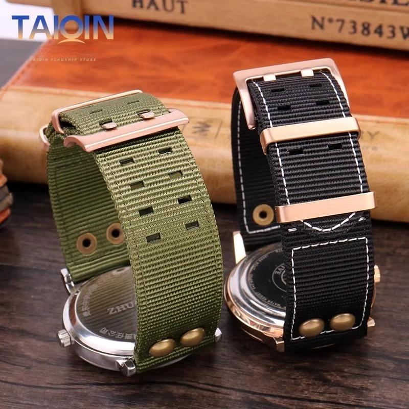 22mm Nylon Strap Willow Nails for Hamilton Watch khaki Aviation Bracelet H77775960 H77696793 Waterproof Outdoor Sport Watchband