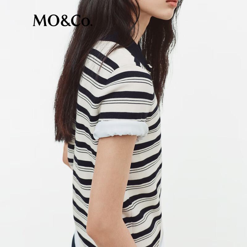 MO&Co. C+ Series Striped Polo Knit Top