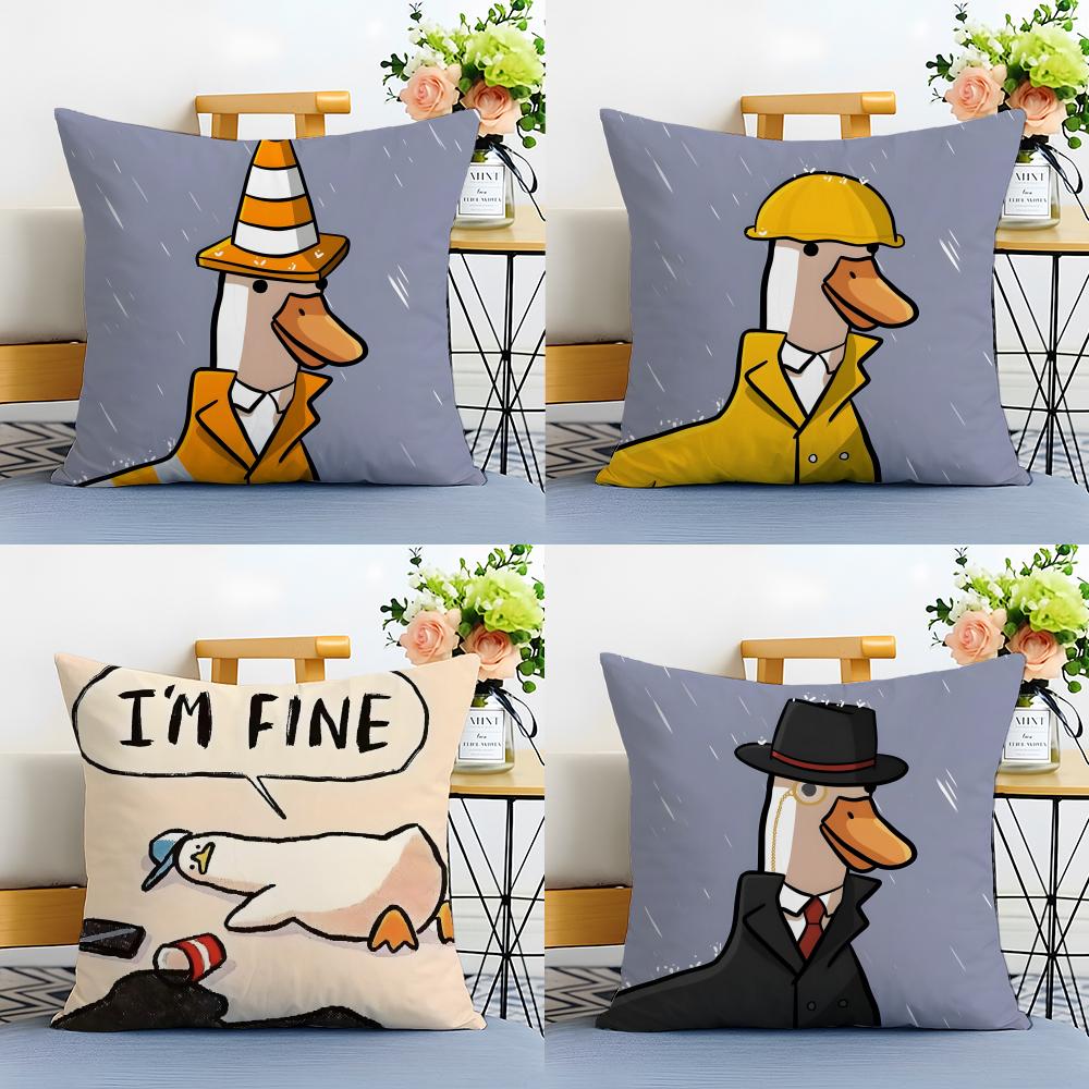 Simple fashion Cute GGoose Goose Duck Cushion Cover Linen Pillowcase Soft for Sofa Bed Home Room Decor