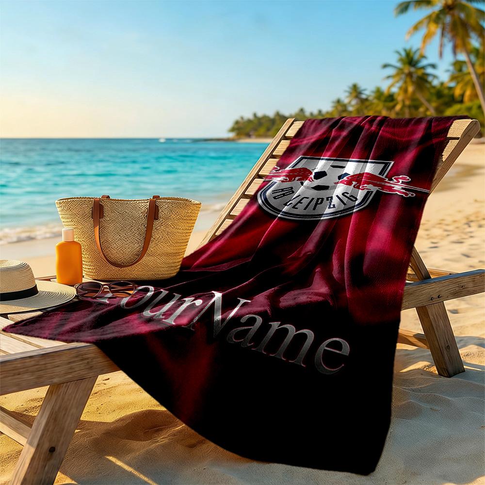 Rb Leipzig Customize Text Beach Towel Quickdry Soft Microfiber Perfect For Traveling Yoga Camping And Swimming