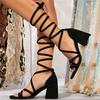 Dropship  Summer Trendy Chunky Heels Ankle Strap Women Sandals Sexy Party Women Shoes Sandals
