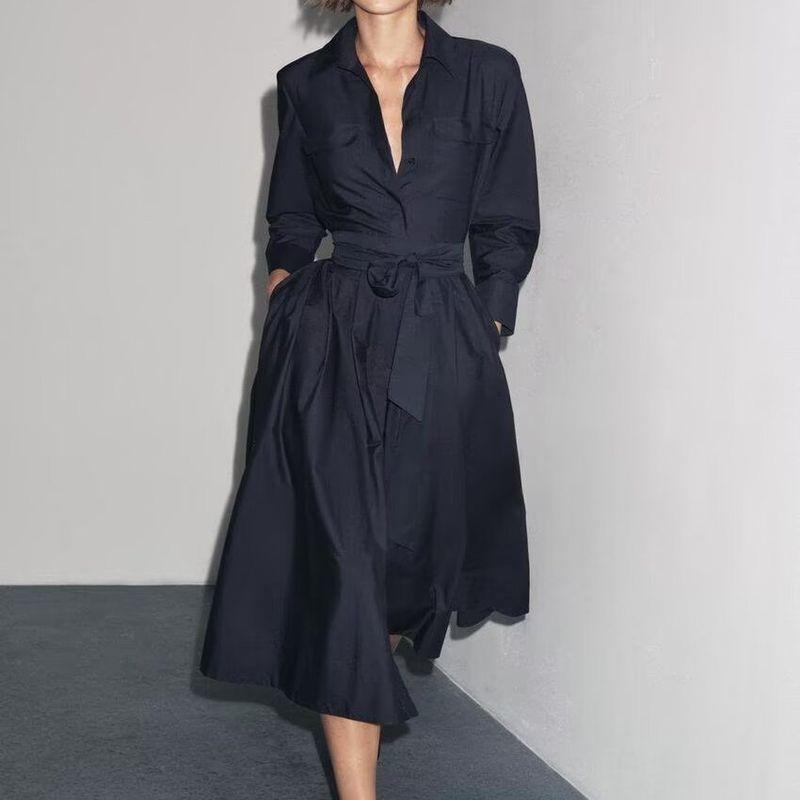 Zbzr New Fall Women's Clothing Fashion Wind Fashion Elegant Poplin Shirt Style Dress 8622654 507