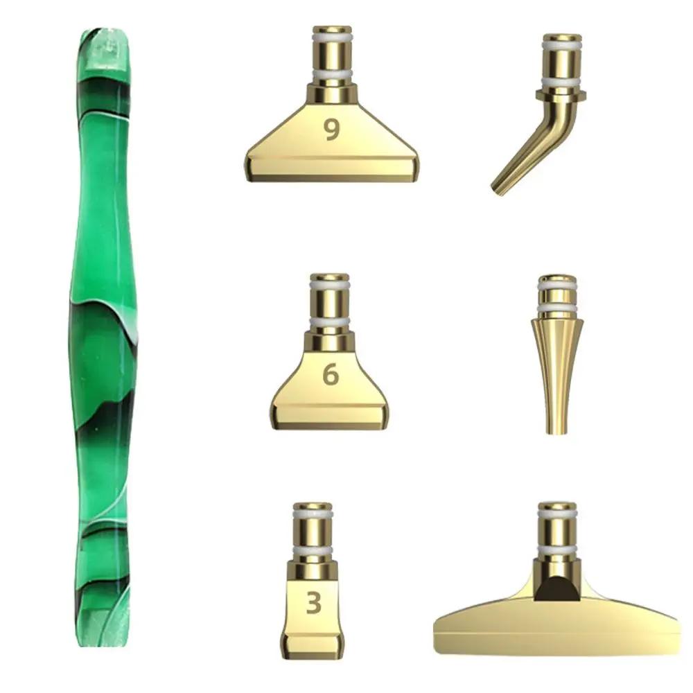 7 Adet/takım Reçine Elmas Boyama Kalemi Çevre Dostu Alaşım Yedek Kalem Başlıkları Çok Yerleştiriciler Nokta Matkap Kalemleri DIY Tırnak Sanatı Aracı