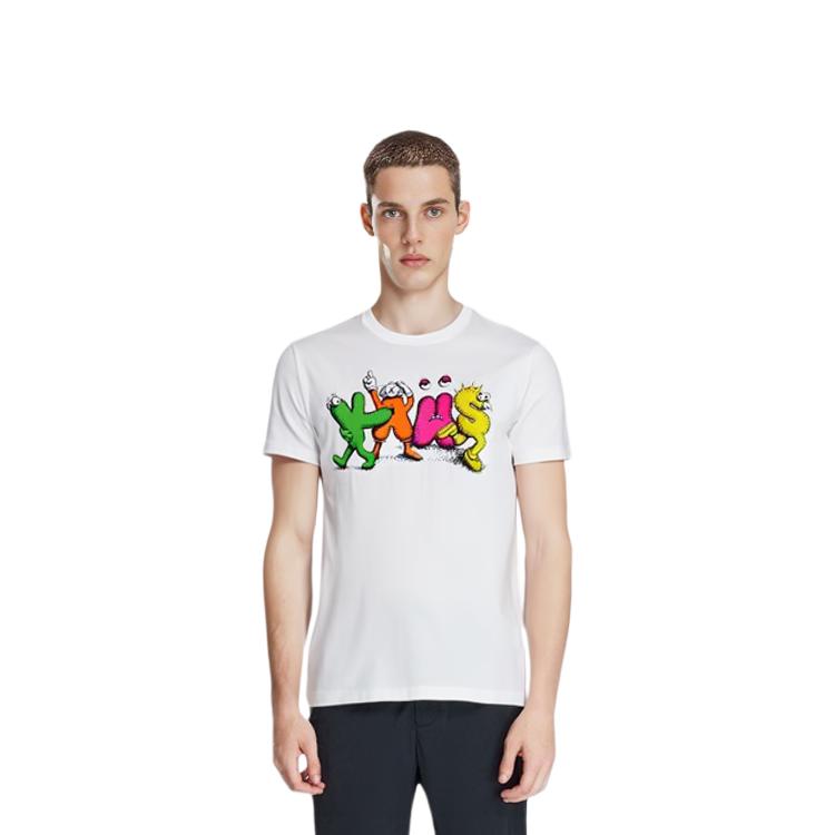 Uniqlo X Kaws Collaboration Series Round Neck Straight Fit Casual Short Sleeve T-Shirt Unisex Tops White 178177