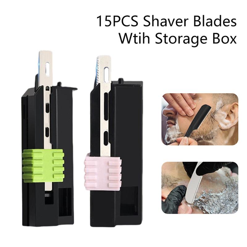 15 Pcs Senior Men'S Shaver Feather Blades Stainless Steel Replacement Professional Barber Razor Knives Blade