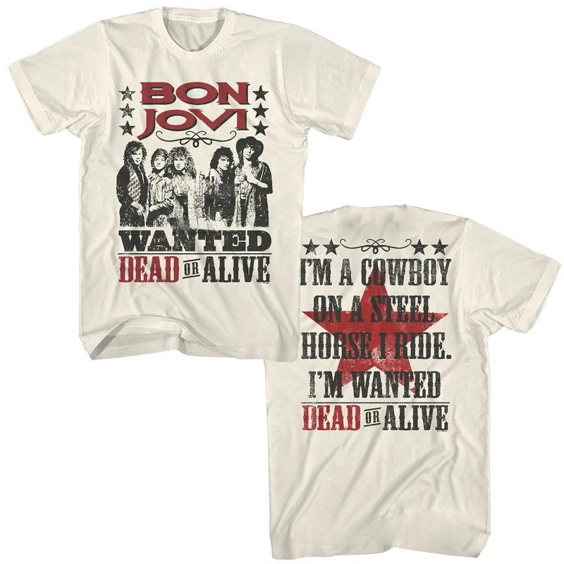 2026 New Summer Metal Bon Jovi Rock Band Casual TShirt Unisexs and Womens Band Brand High Quality Oversized Top