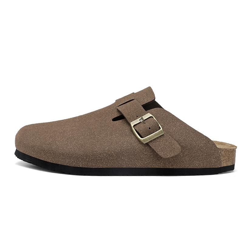 

Летние новые однопедальные парные пробковые полушлепанцы Birkenstock, мужские модные повседневные шлепанцы с закрытым носком, трендовые мужские и женские шлепанцы 36
