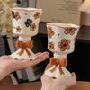 Retro Ceramic Water Cup Goblet Birthday Gift Girls Mug Souvenir Household High-value Coffee Cup