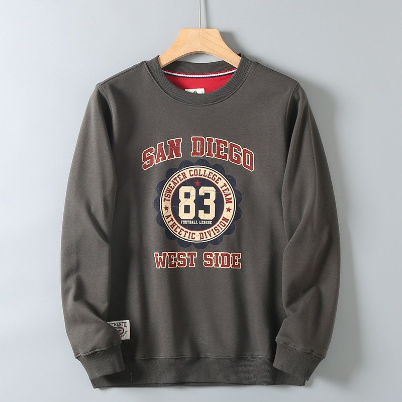 Hk Order! American-Style Casual Retro Trendy Printed Unisex Loose Round-Neck Pullover Long-Sleeve Terry Cotton Sweatshirt