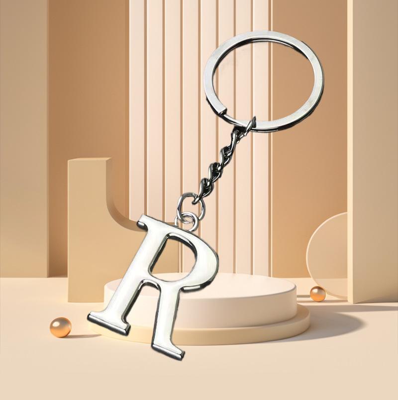 Elegant Zinc Alloy Letter Keychain - Unique Pendant Design for Women's Bags