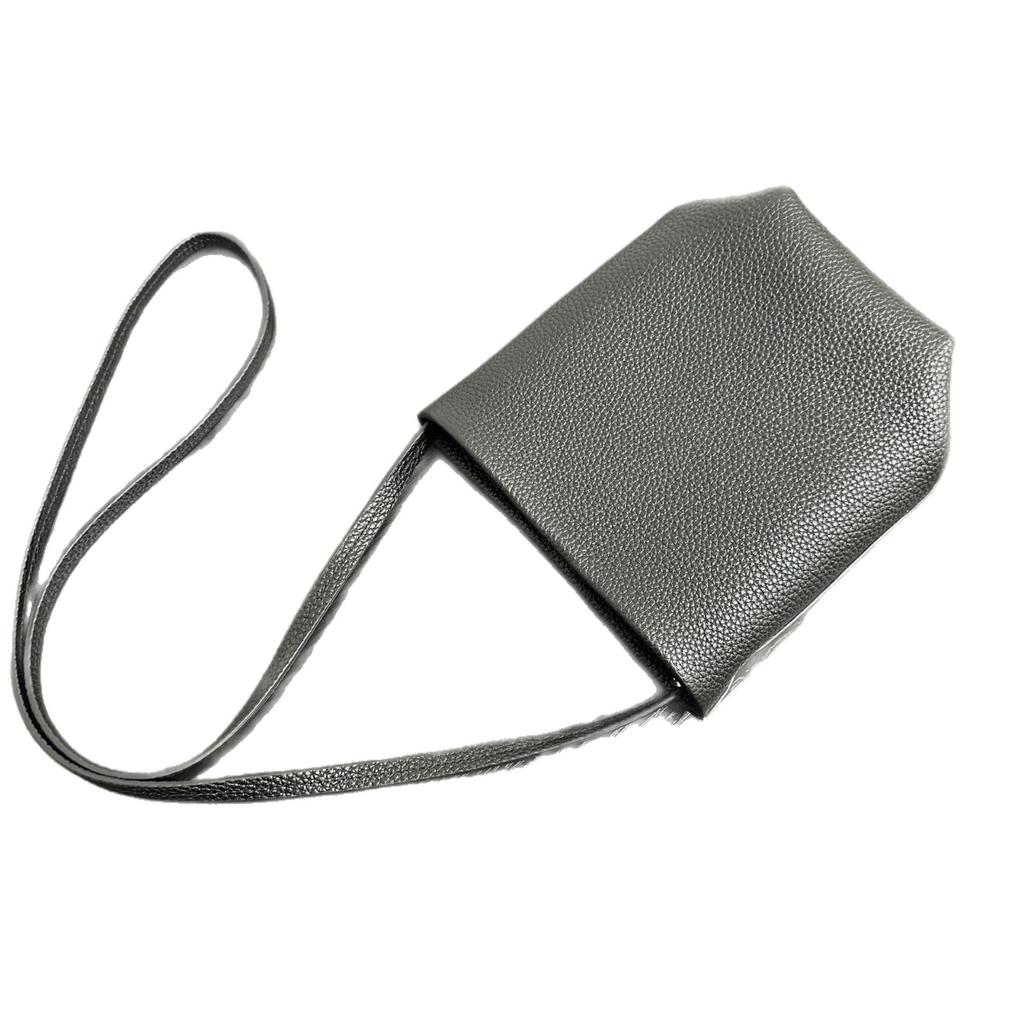 Row wind niche imported first-layer cowhide commuter mini bucket bag minimalist wind shoulder portable oblique span mobile phone bag
