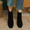 Women's Shoes 2025 Hot Sale Zipper Women's Boots Spring Autumn Square Toe Suede Solid Short Barrel Chunky Heels Fashion Boots