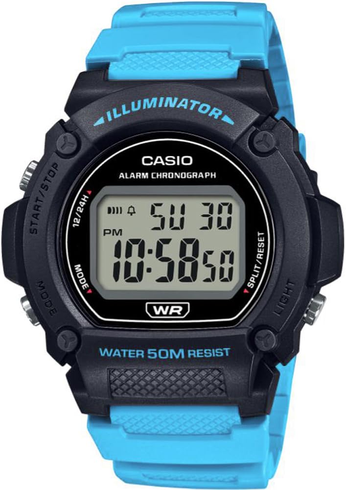 

Casio Стандартные цифровые часы мужские W-219H-2A2V Aqua Blue импортная модель