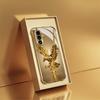 Golden Eagle Wings Glass Phone Case Suitable for Samsung Galaxy S26 S25 S24 S23 S22 S20 FE/Ultra/Plus Four Corner Anti Drop Case