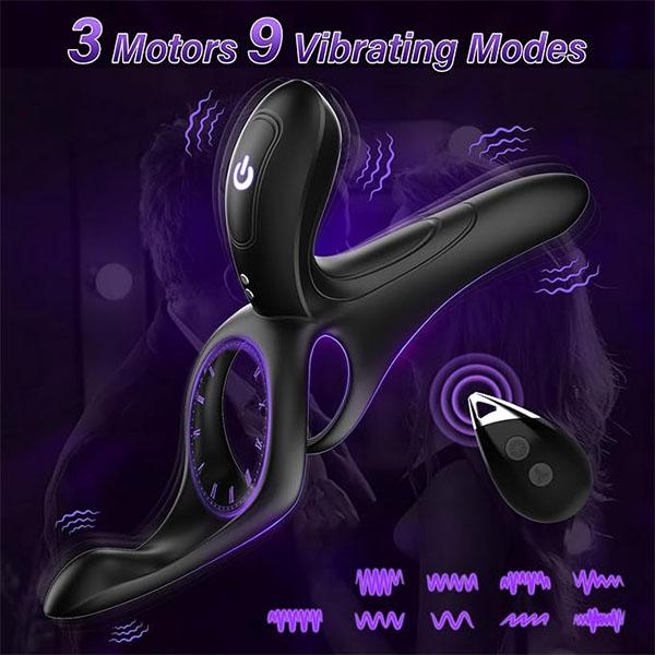 Vibrating Cock Ring Adult Toys Male Remote Control Penis Vibrator with 9 Vibrations for Female Clitoral G-spot Stimulation Sex Toys
