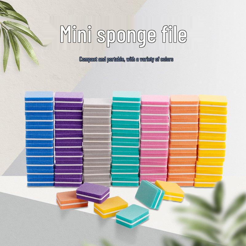 Mini Tofu Sponge Nail File: Dual-Sided Manicure Polishing Tool