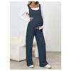 Pregnant Women's Jumpsuit for Autumn and Winter, New Knitted Overalls with Loose Belly Support, Slimming Maternity Clothing