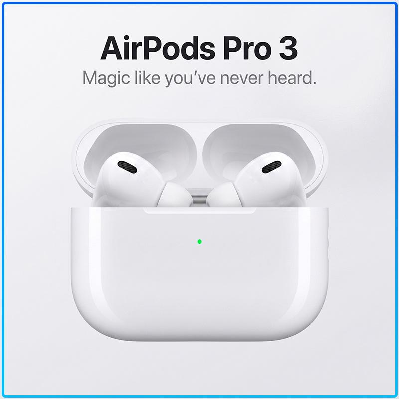 Apple AirPods Pro 3 Bluetooth-Kopfhörer Pro-Level ANC Immersiver 3D-Raumklang Wasserbeständig 30 Stunden Wiedergabe HD-Anrufe Sportliche kabellose Ohrhörer weiß