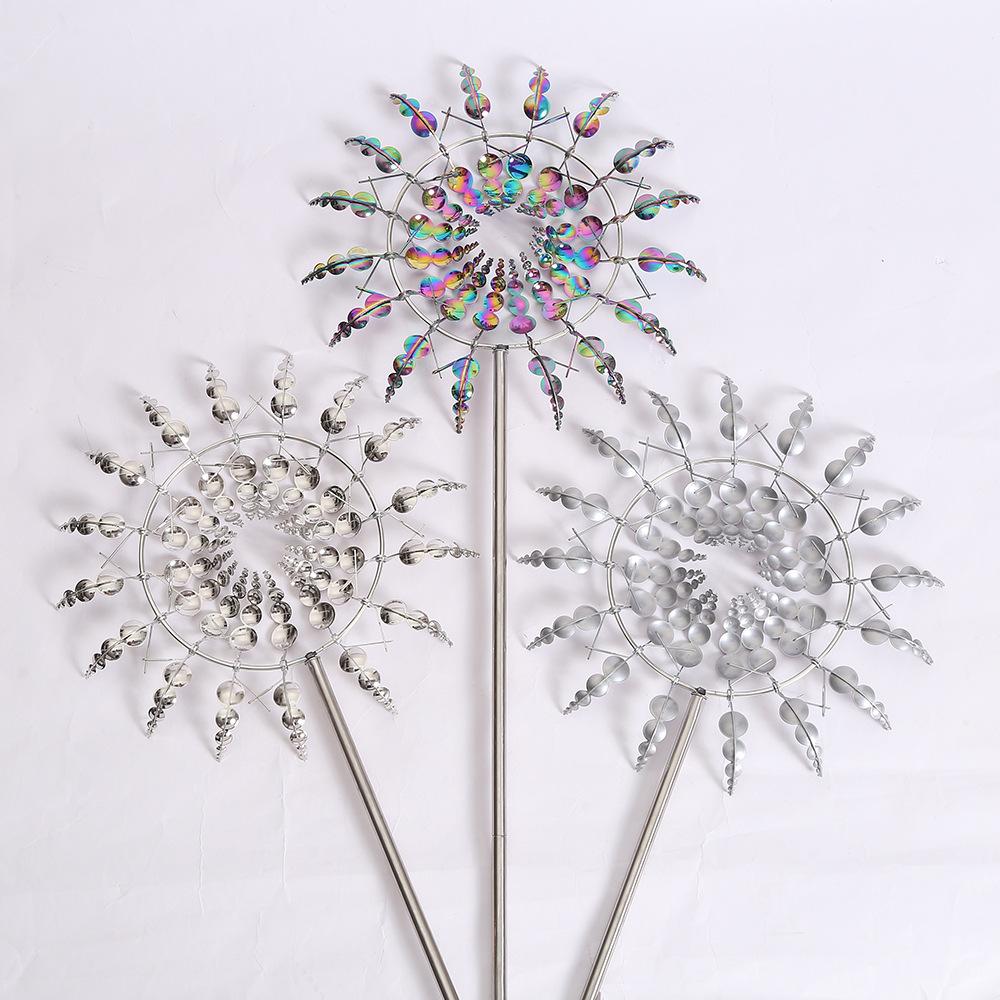 Creative Horticultural Wind Power Rotating Insert Outdoor Courtyard Iron Art Metal Garden Decoration Windmill Decoration
