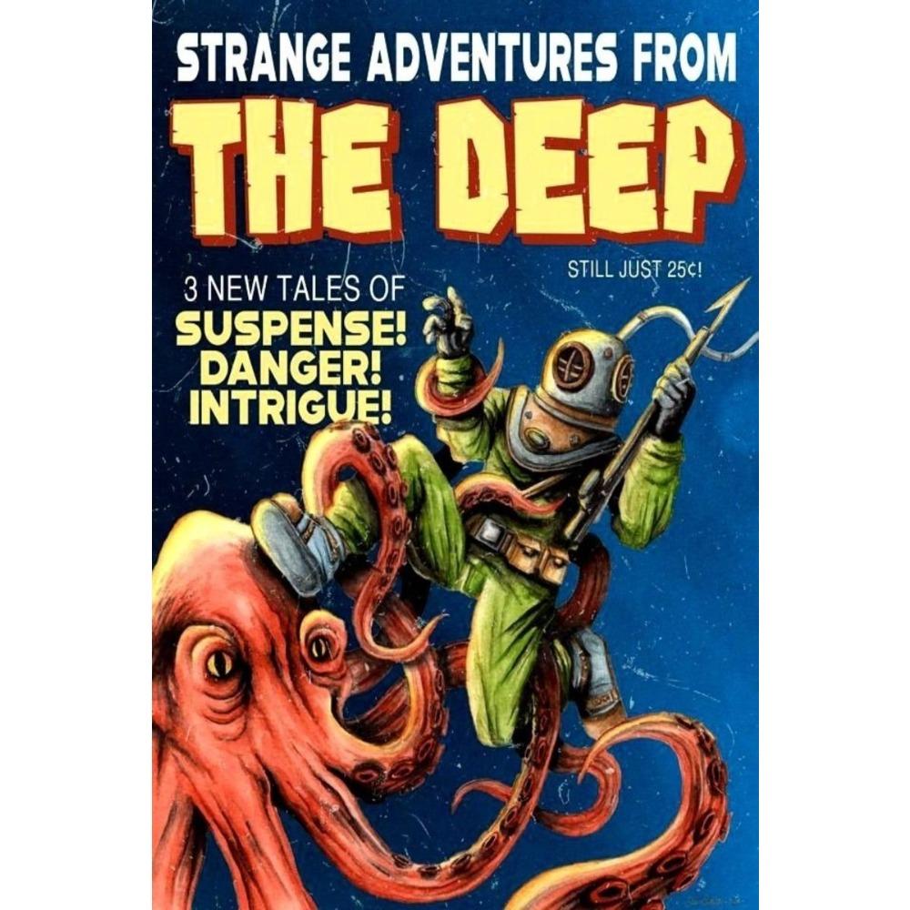 Vintage Tin Sign Diver Submarine Nautical Metal Poster Wall Art Decor For Home Bar Office