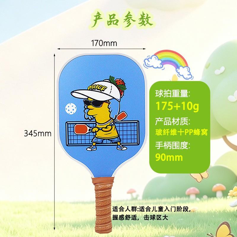 Kids Pickleball Paddle Set With 4 Balls Net Bag Lightweight Honeycomb Composite Outdoor Family Sport