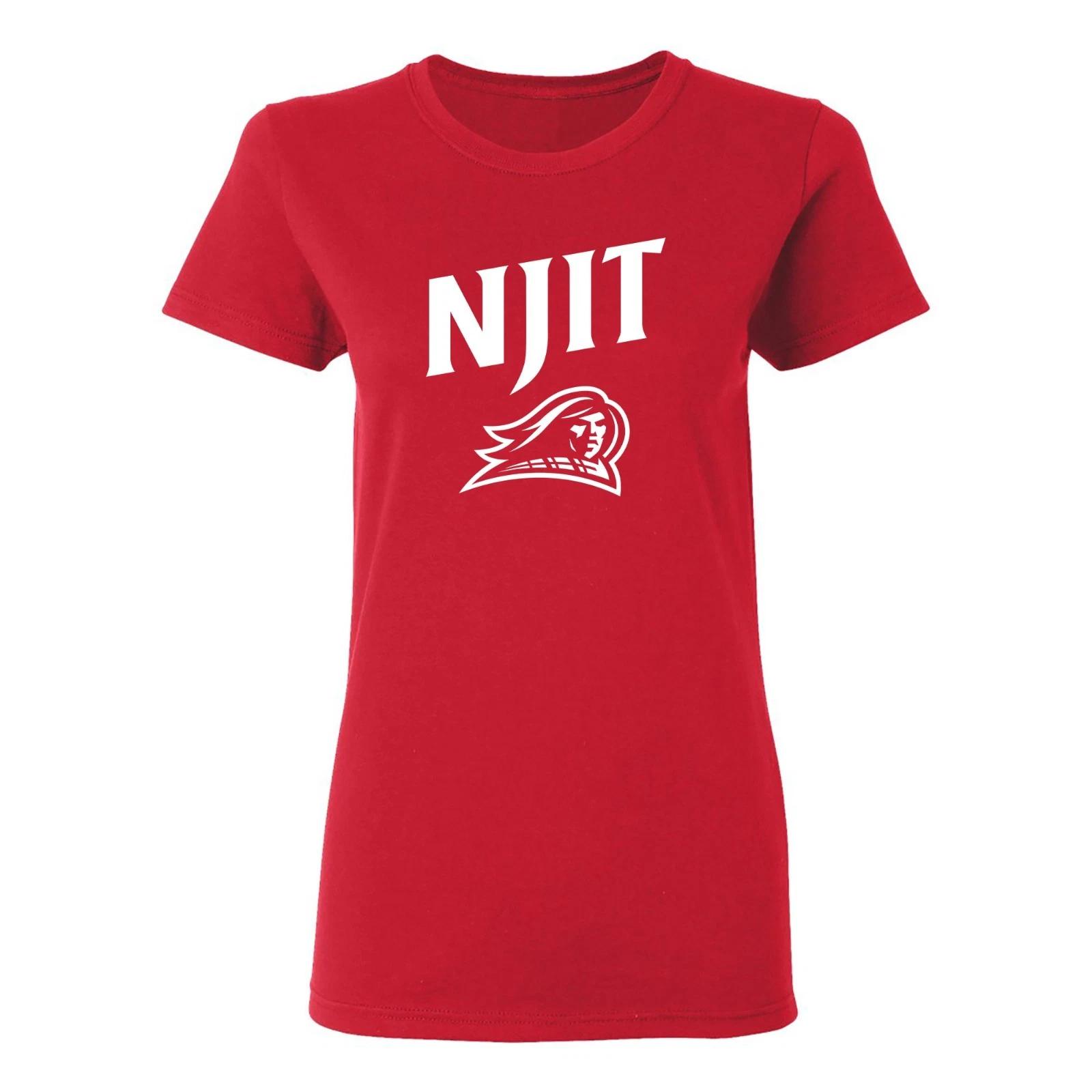 NJIT Highlanders Arch Logo Licensed Womens Short Sleeve T Shirt - Red 3XL