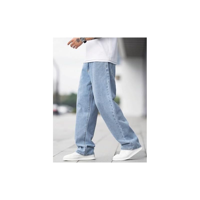 Lymio Men Jeans || Men Jeans Pants || Denim Jeans || Baggy Jeans for Men (Jeans-06-07-08) (32, Light Blue) 34 синий