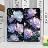 Luxurious White Peony Flower Pattern Phone Case for Samsung Galaxy S25 S24+ S23 Ultra S22 Plus S20 S21 FE M53 M34 5G Soft Covers
