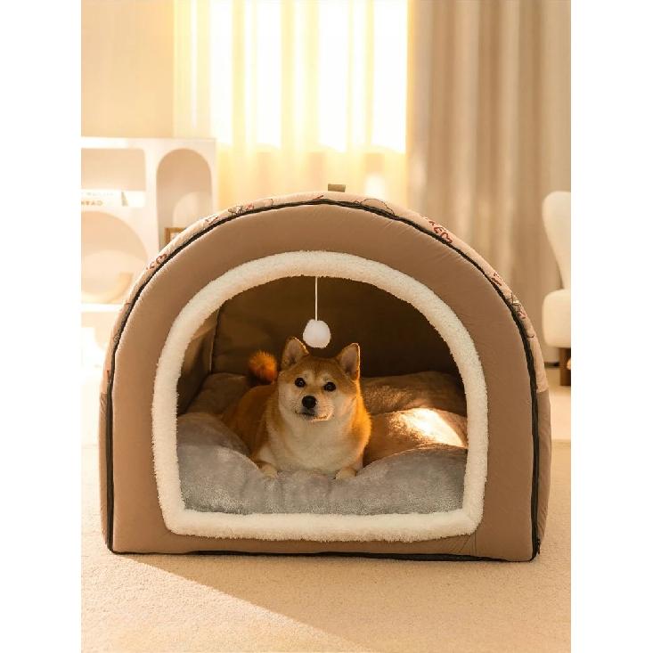 1.5kg Puppy Kennel Warm Winter Dog House Mat Nest Deep Sleep Tent Small Cat House Supply Detachable Washable Cat Bed Non-slip