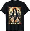 Unisex The Cat Lady Tarot Card Shirt Women Witchy Gothic Cat Mom T-Shirt Novelty