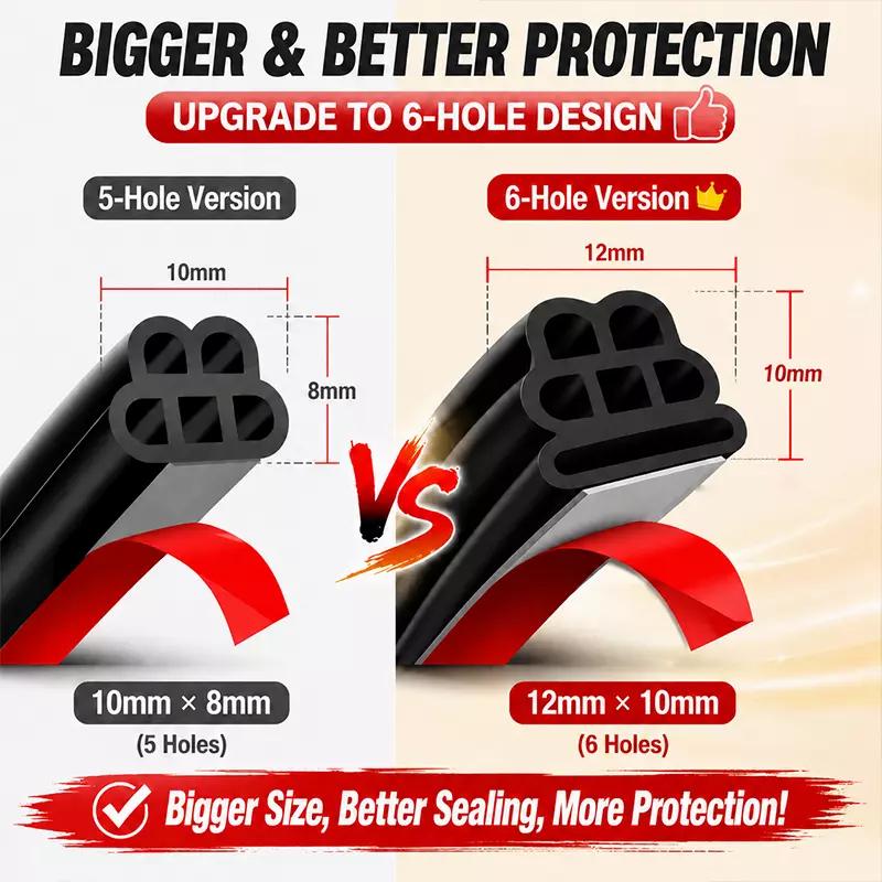 SEAMETAL Car Door Seal Strip 5/12/16m Rubber Sealant Noise Insulation Anti-Dust Soundproofing Auto Hood Trunk Sealing Strips Accessories