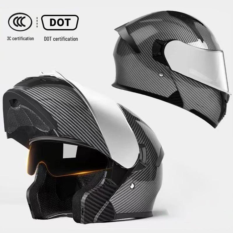 DOT Certified Flip-Up Full Face Motorcycle Helmet for All-Season Safety