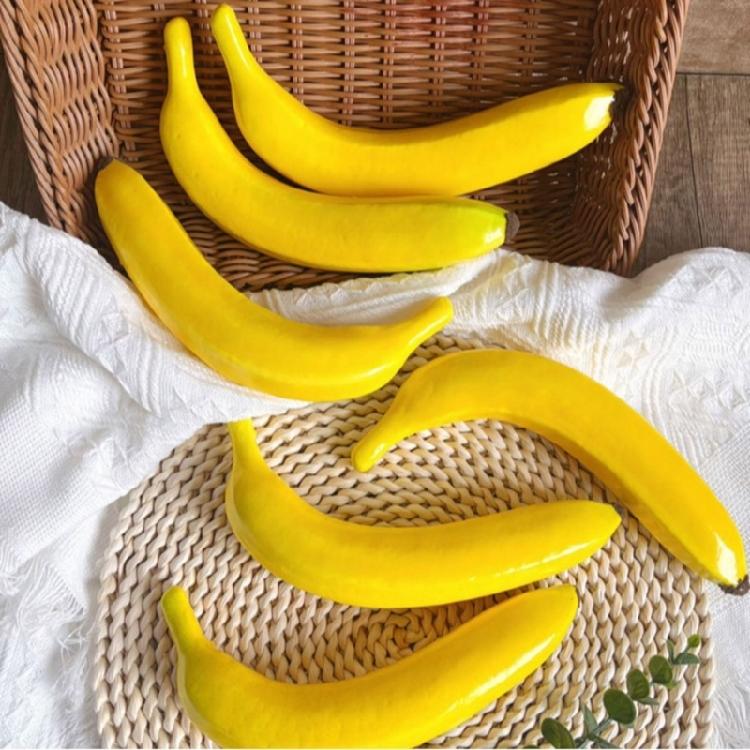 6Pieces Decorative Artificial Bananas Models Restaurant Photography Props Foam Texture for Photography and Teaching Tool