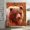 Brown Bear Pattern Shower Curtain Rustic Fall Decor for Bathroom