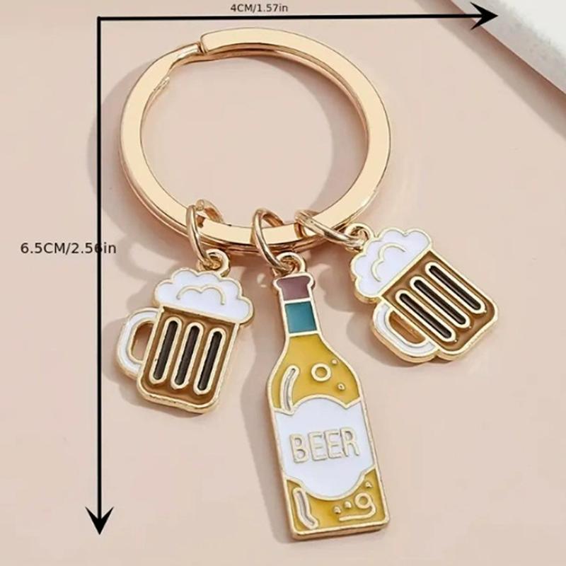 Cute Beer Key Chain Simulation Drink Key Chain Pendant Car Key Chain Handbag Decoration Diy Jewelry Gift