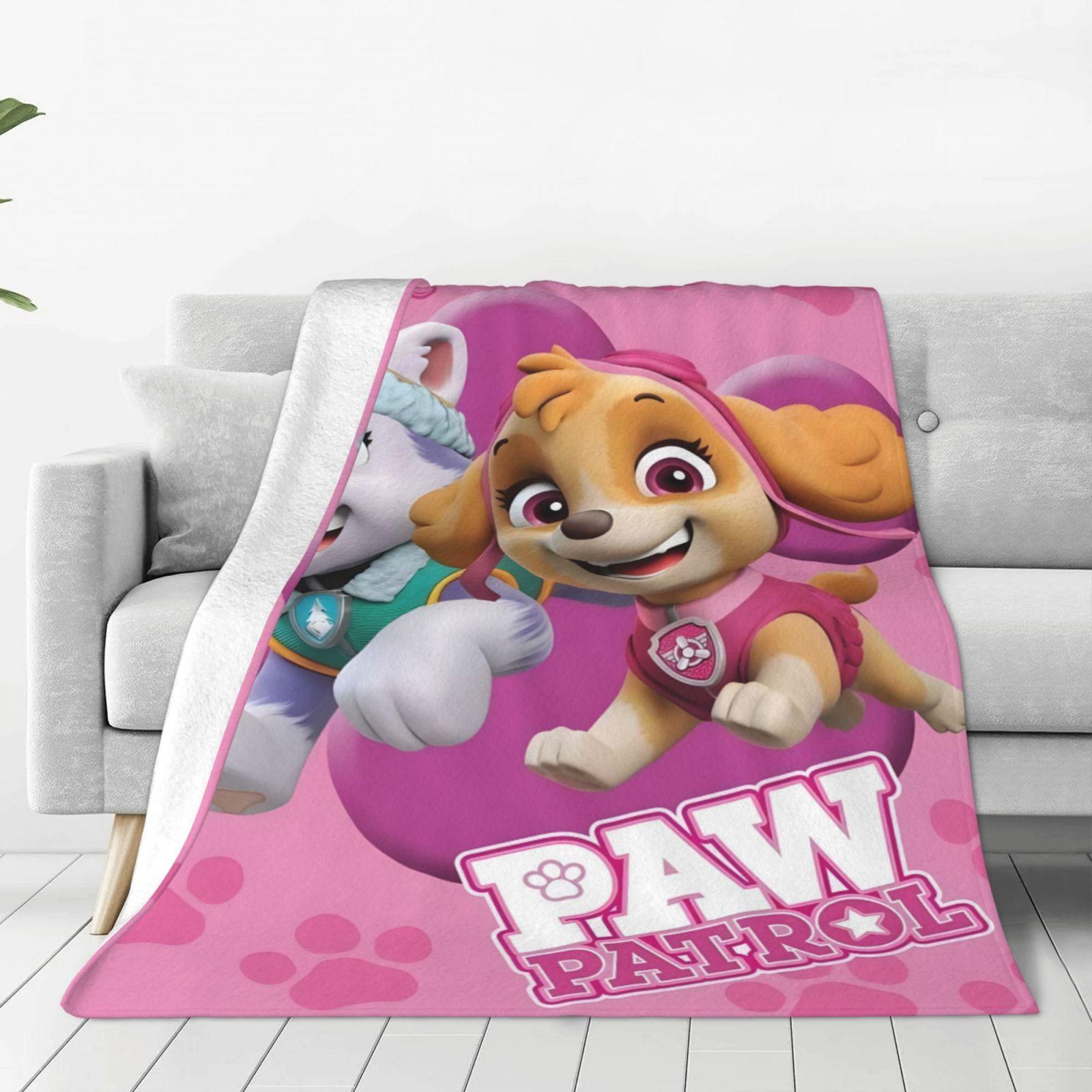 

Paw Patrol Flannel Throw Blanket Kids Soft Fleece Blanket Chase Marshall Skye Rubble Rocky Zuma Room Decor Boys Girls Gift 75cmx90cm