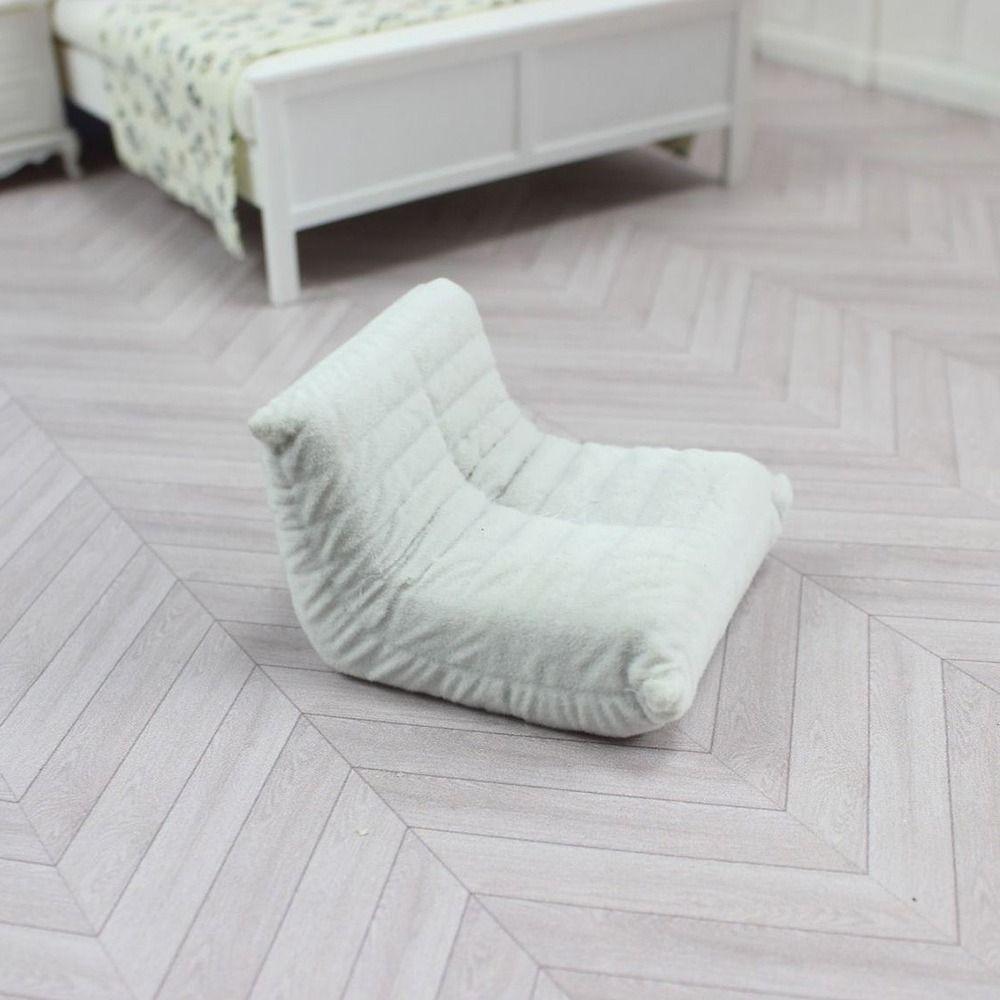 Flokket Dukkehus Tilbehør 1:12 Mini Latsabbsofa Dukkehus Tilbehør