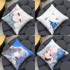 FFrieren Anime Square Cushion Pillow Case Sofa  BedroomLiving Room Backrest Multiple Sizes Washable Covers