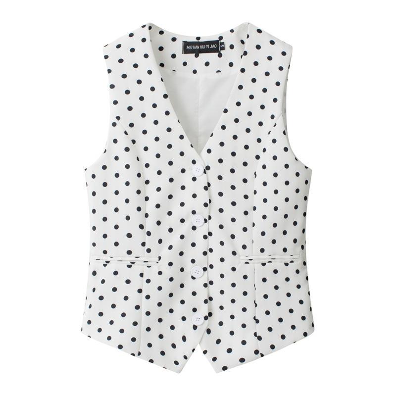 Women Suit Vest Sleeveless Single-Breasted Button Waistcoat Casual Office Short Outerwear Layering Tank Gilet