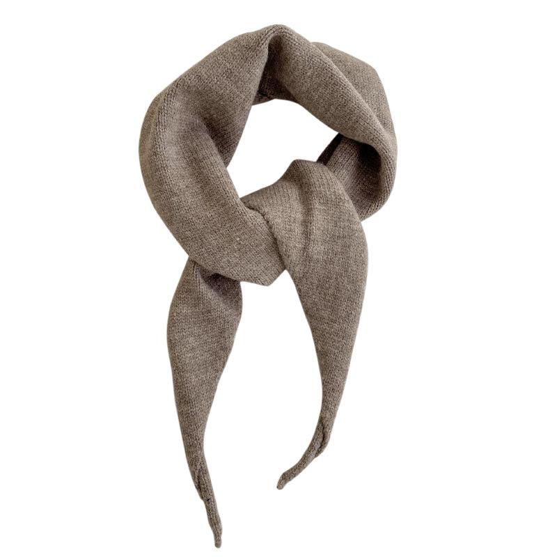 Sweet Knitted French Headscarf Warm Triangle Scarf Women's Korean Versatile Solid Small Shawl Scarf Neck Shoulder Protection