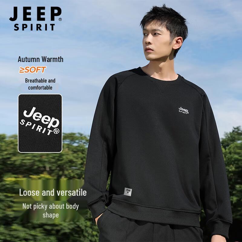 JEEP SPIRIT Men s Embroidered Crewneck Sweatshirt XL