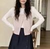 Women's Sleeveless Knit Cardigan Vest - Spring/Autumn Layering Tank with Hollow Out Design