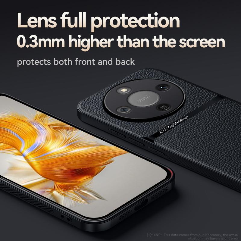 High Grade Luxury Magnetic Car Holder Leather Case For Honor X70 Silicone Protective Scratch Resistant Back Cover