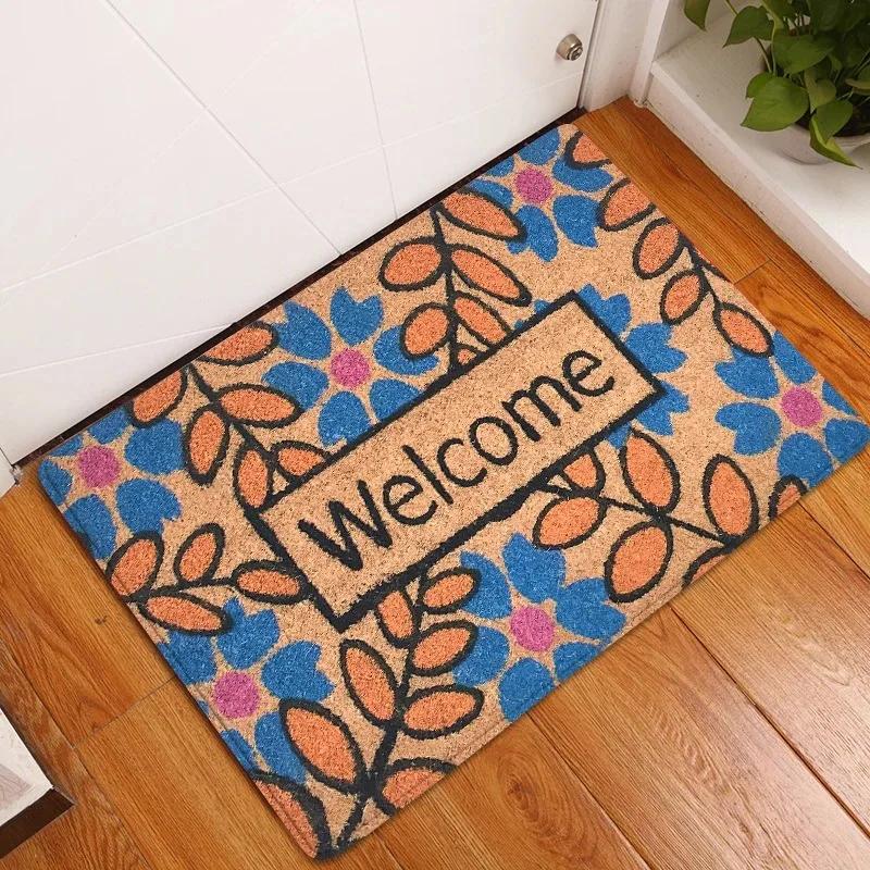 Bloemenpatroon Mat voor Woonkamer Slaapkamer Decoratie Tapijt Antislip Keuken Vloerkleed Home Office Wasbaar Entree Deurmatten 40x60cm