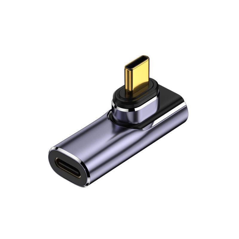 Magnetyczny Adapter USB4 Typu C, 140W, Wideo 8K@60Hz, Pełna Funkcjonalność 40Gbps, Szybkie Ładowanie PD, Kątowy Design.